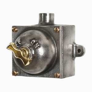 Vintage Cast On/Off Wall Light Switch by Walsall, 1950s