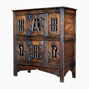 Carved Oak Gothic Revival Food Cupboard