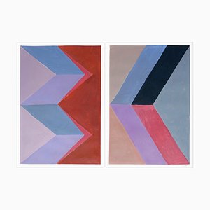 Natalia Roman, Rhombus Color Study, 2022, acrilico su carta per acquerello