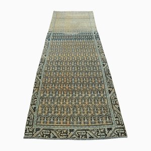 Vintage Turkish Yellow Beige Runner Rug, 1960s