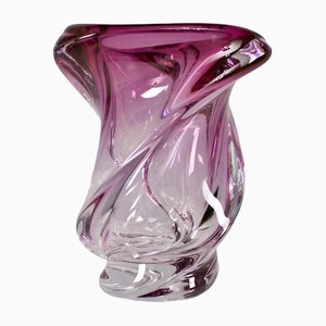 Crystal Vase by René Delvenne for Val Saint-Lambert, 1950s