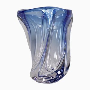 Vase en Cristal par René Delvenne pour Val Saint-Lambert, 1950s