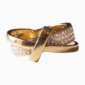 Vintage 18 Karat Gold Diamantring, 1970er