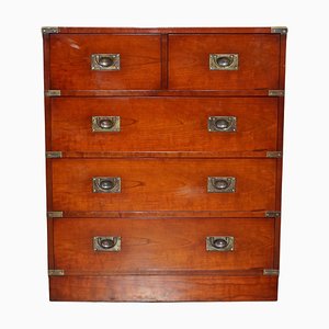 Vintage Military Campaign Chest of Drawers in Oak