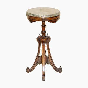 Antique Wine Table with Marble Top, 1860