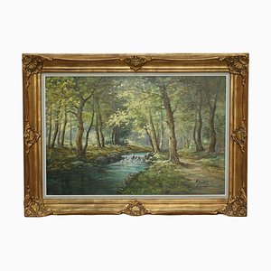 Faure Van Overbroek, Rural Scene, 1880, Oil Painting, Framed