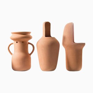 Grands Vases Gardenias en Terracotta par Jaime Hayon, Set de 3