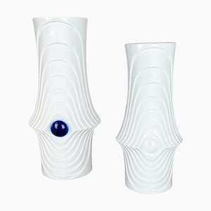 Vases Op Art en Porcelaine par Royal Bavaria KPM, Allemagne, 1970s, Set de 2