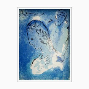 Marc Chagall, Abraham & Sarah, 1956, Lithographie Originale