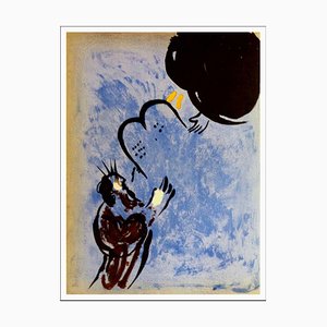 Marc Chagall, Moisés recibe las tablillas, 1956, Litografía original