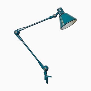 Mid-Century Modern Italian Teal Colored Metal Aure Clamp Lamp by Stilnovo, 1960s