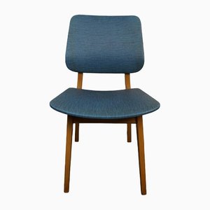 Mid-Century Blue Black Speckled Imitation Leather Chair, 1950s