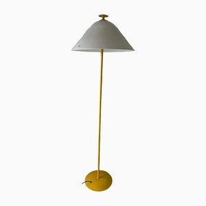 Italian Floor Lamp with Yellow and White Glass Shade by VeArt, 1970s