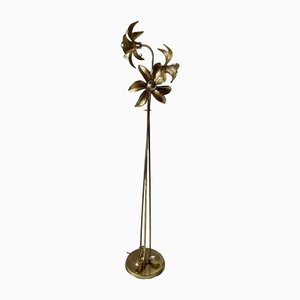 Mid-Century Modern Triple Flower Shade Floor Lamp in Brass by Willy Daro for Massive, 1970s