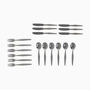 Cutlery Set for Six People in Silver Nickel by Gio Ponti for Krupp, Italy, 1950s, Set of 18