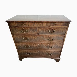 Antique Mahogany Georgian Chest of Five Drawers, 1800s