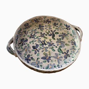 Large Floral Ceramic Dish from Jacques Laurent, 1950s