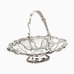 19th Century Victorian Silver Plated Fruit Basket by Martin Hall