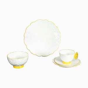 Juego de té de porcelana de porcelana Aynsley Art Déco, años 20. Juego de 5