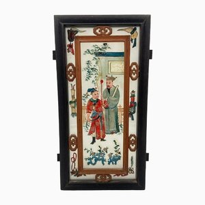 19th Century Glass and Wood Fixed Lantern Plate