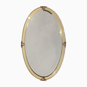 Arts and Crafts Framed Wall Mirror in Brass, 1890s