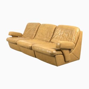 Vintage Yellow Sofa in Leather