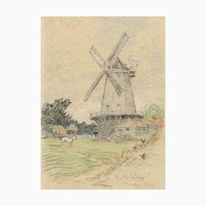 Edward Handley-Read, King's Mill, Shipley, Sussex, inizio XX secolo, disegno a pastello
