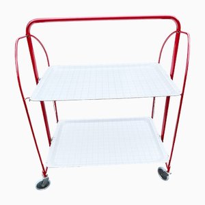 Red and White Serving Trolley from Melform, 1980s