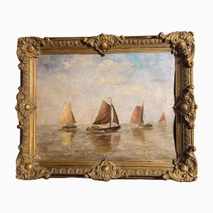 Maritime Scene, 1800s, Oil on Canvas