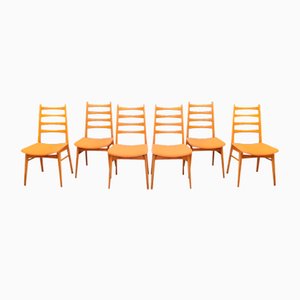 Teak Veneer Dining Chairs, 1960s, Set of 6