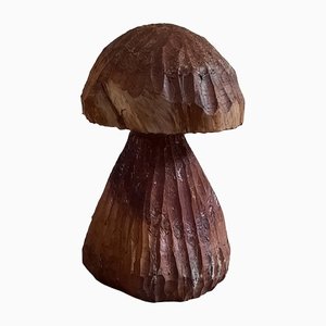 Large Handcrafted Wooden Mushroom, 1960s