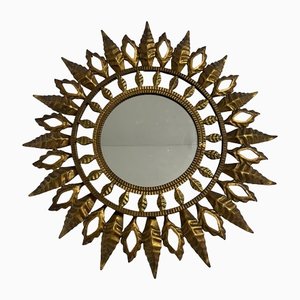 Espejo en forma de sol de hierro forjado, 1960