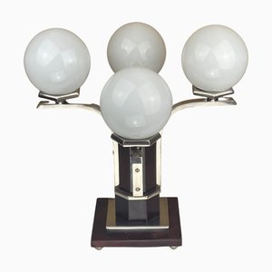 Lámpara de mesa Art Déco de caoba, años 30