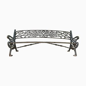 Mid-Century Modernist Seville Garden Bench in Cast Iron, Spain, 1950s