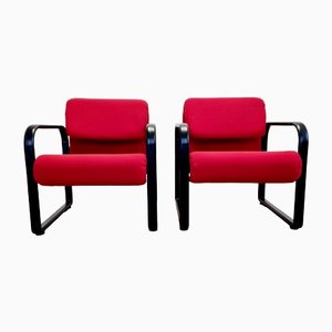 Italienische moderne rote Sessel von Arflex, Italien, 1990er, 2er Set