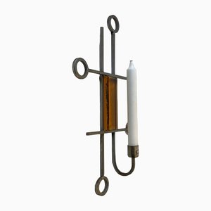 Danish Modernist Welded Iron Wall Candleholder from Ferro Art, 1970s