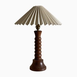 Mid-Century Wooden Bobbin Table Lamp, 1960s
