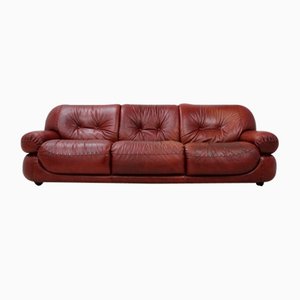 Vintage Leather 3-Seater Sofa from Mobil Girgi, 1970s