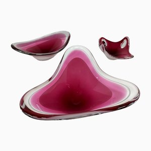 Coquille Skulpturale Glasschale oder Objekt von Paul Kedelv für Flygsfors, 1960er