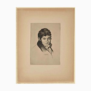 Pierre Grandon, Portrait, Etching, 19th Century