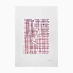 Mario Padovan, Composition Abstraite en Rose, Sérigraphie, 1971