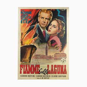 Desconocido, Flames on the Lagoon, Póster vintage, 1951