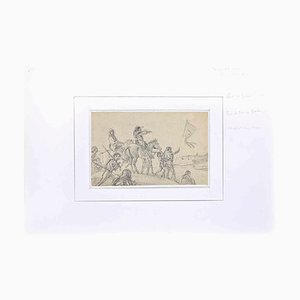 Jacques Gruber, Marching, Drawing in Pencil, Early 20th Century