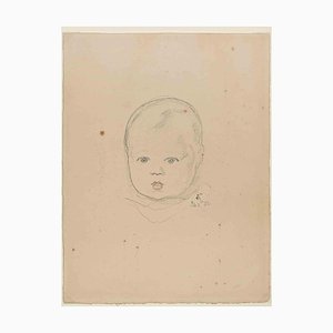Hermann Paul, Child, Pencil & Pastel Drawing, Early 20th Century