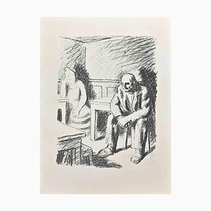 Wilhelm Gimmi, Bar at Night, Lithographie, 1955