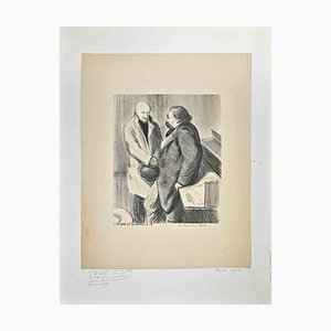Hermann Paul, Le Loup et Le Chien, Lithographie, Début 20ème Siècle