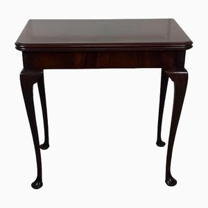 Fold-Over Card Table in Figured Walnut, 1920s