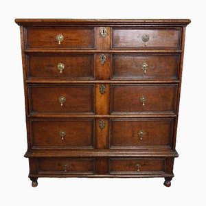 Antique English Wooden Chest of Drawers, 17th Century
