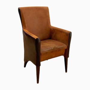 Vintage Velvet & Wood Armchair