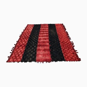 Red and Black Tulu Kilim Rug, 1960s